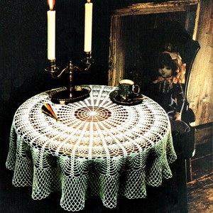 PDF Vintage Ananas Tischdecke Häkelanleitung 1960er Jahre viktorianisch Lacy Retro Hawaiian Heirloom Home Decor Andenken Victoriana