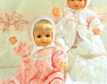 PDF Premature Baby  Knitting Pattern Doll Clothes Layette Preemie Dress, Reborn, Tiny Tears, Rose Bud, Pedigree Victoriana, Lacy, Heirloom