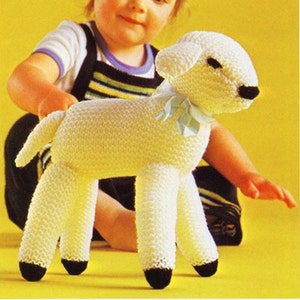 PDF Vintage Spring LAMB Knitting Pattern, EASY Sheep Novelty Teddy Toy Animal Easter Novelty Plush Amigurumi