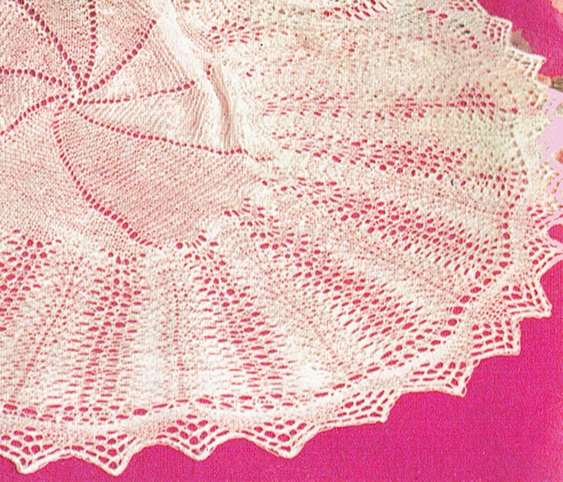 PDF Vintage Baby Christening Shawl Knitting Pattern Blanket Etsy UK