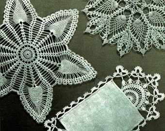 PDF Vintage 1960s Doily Crochet Pattern COATS Irish Pineapple Crochet Home Decor Lacy Shamrock, Star, Heirloom, Victoriana, Keepsake