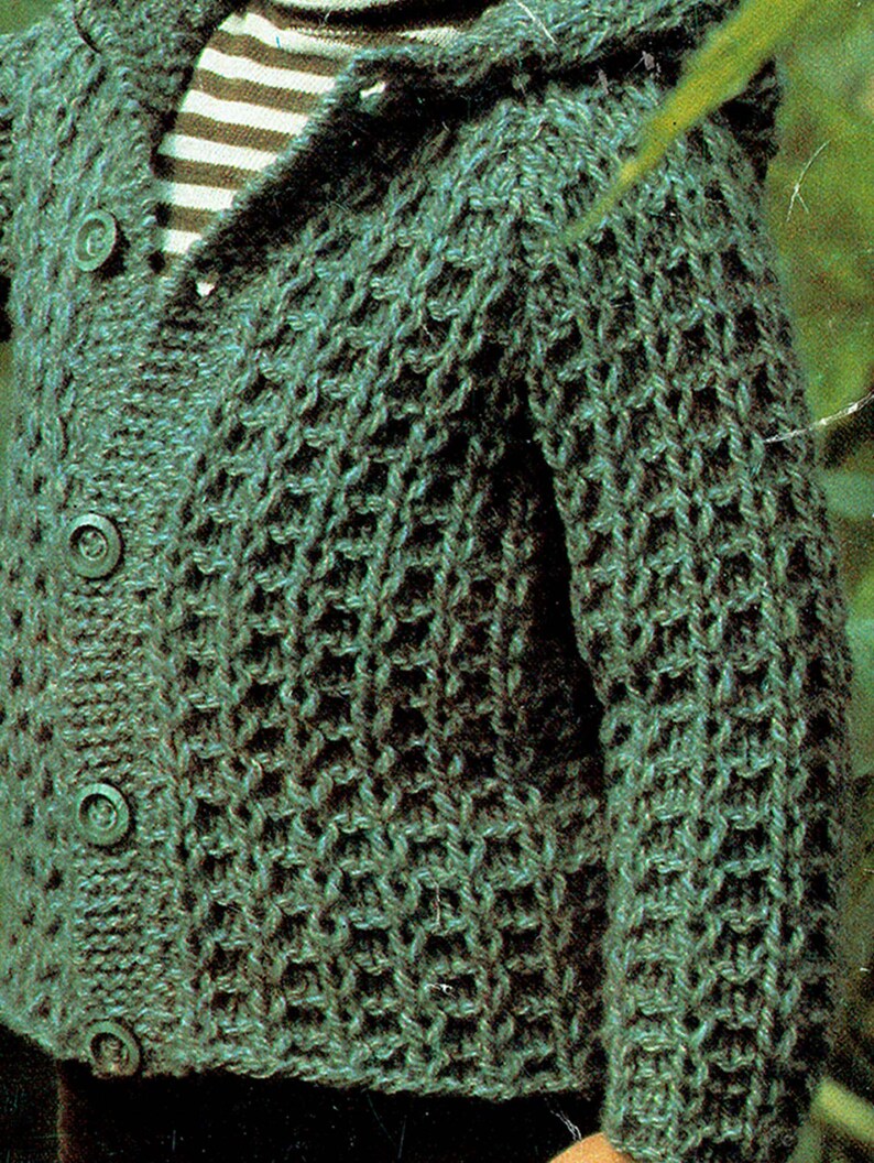 PDF Vintage Knitting Pattern Children CHUNKY Jacket Toddler Etsy