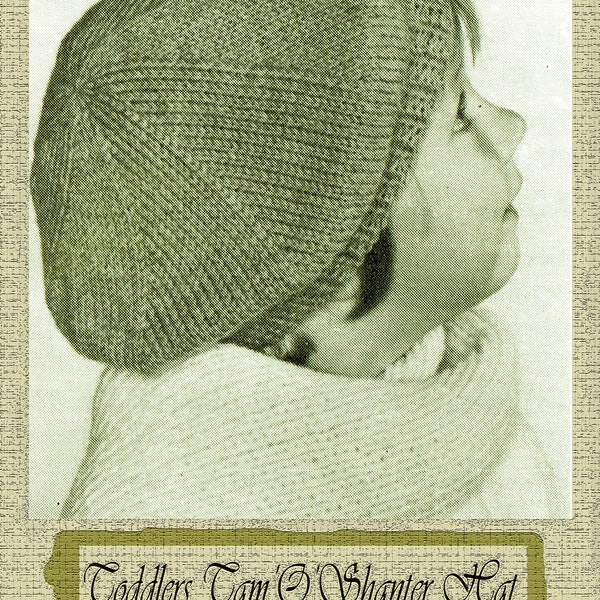 PDF Vintage Baby Girl Hat BeretHat Knitting Pattern EASY 1940s Tam'O'Shanter Darling Toddler  Boy  Cute, Baby Doll, Pretty, Child, Kid