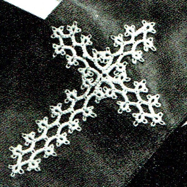 PDF Gothic 'Victorian' Lacy Cross Tatting Pattern, Christmas Decoration, Heirloom, Christian, Religious, Celtic, Old-Fashioned, Keepsakex