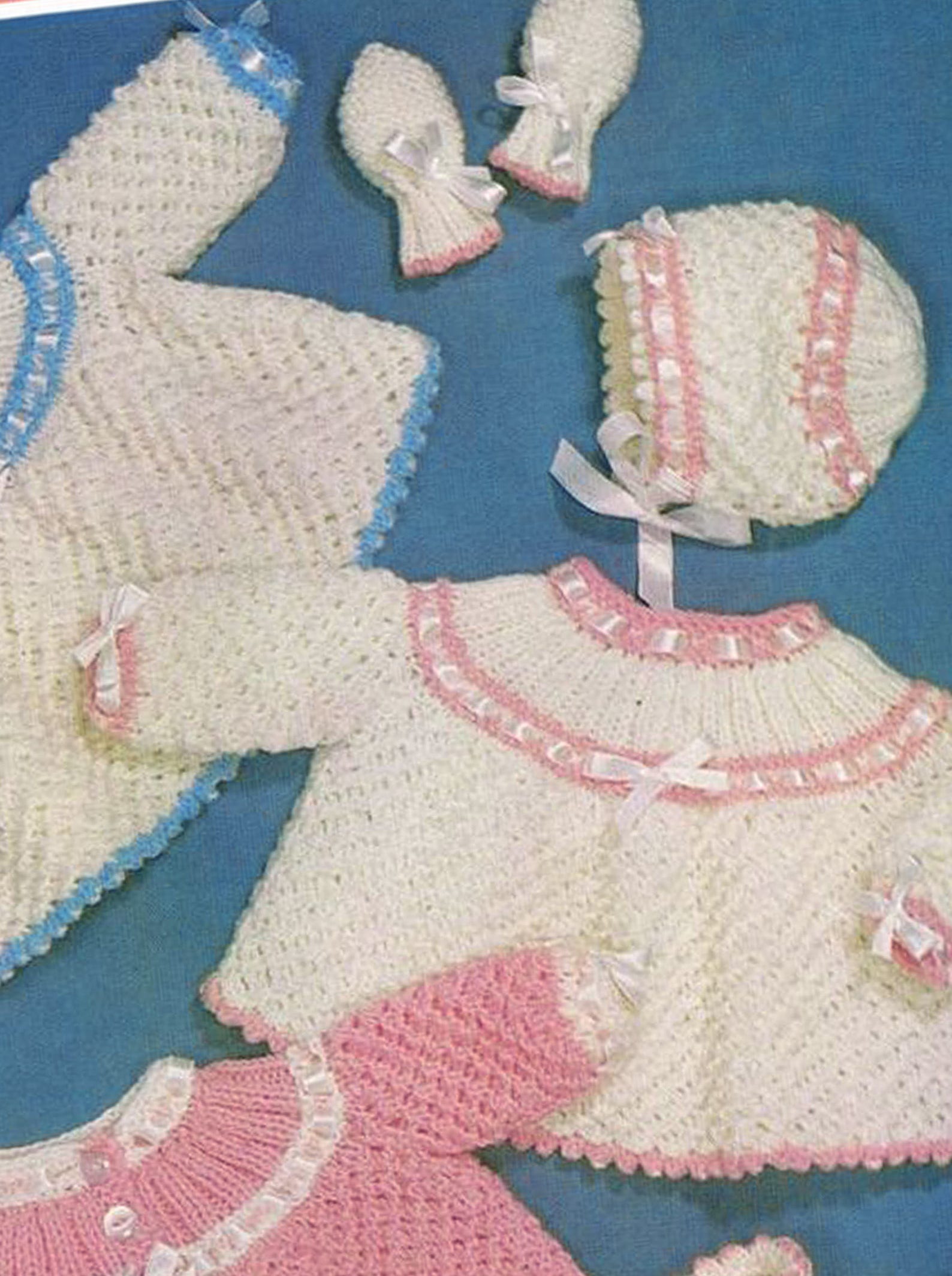 PDF Vintage Baby Knitting Pattern Sirdar 260 Sunshine Series Angel Tops
