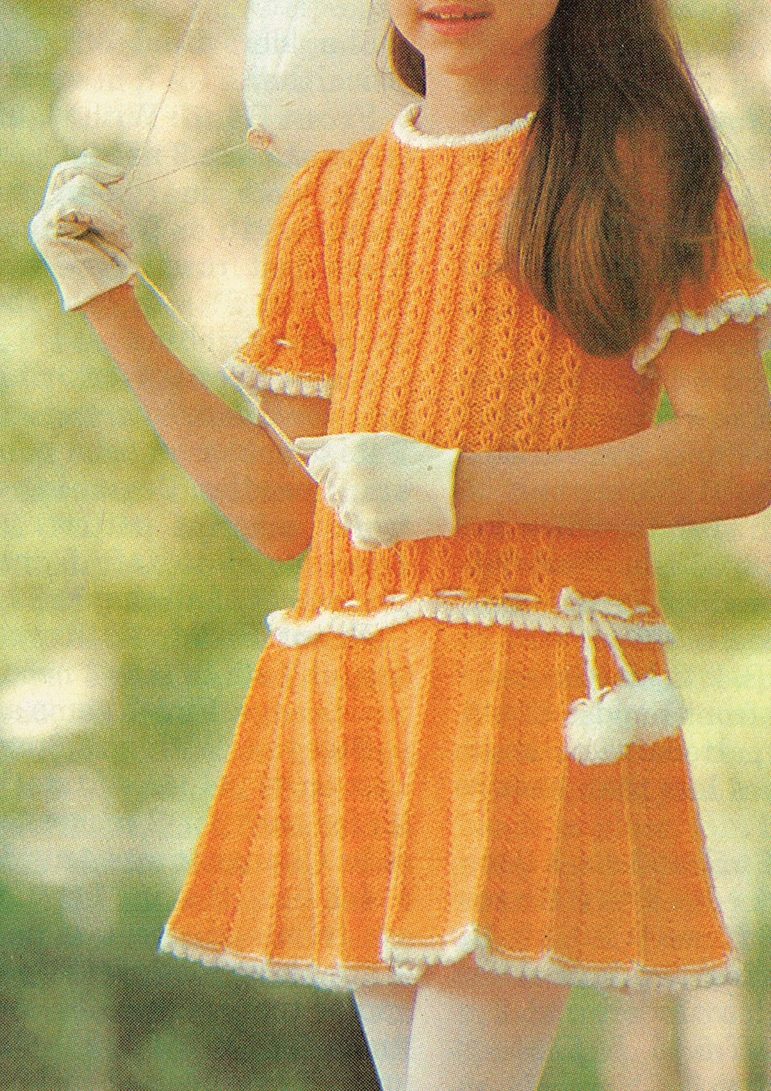 PDF Vintage Girl Dress Knitting Pattern YELLOW Pleated Skirt Etsy