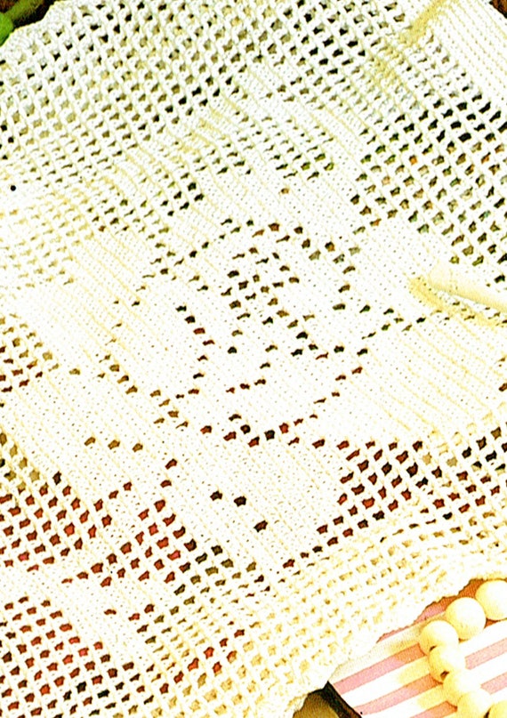PDF Vintage 1970s Floral 'ROSE' Motif String Bag Filet Crochet Pattern, Tote, Shopper, Boho, Festival, Rustic, Shabby Chic, Kitsch, Romantic