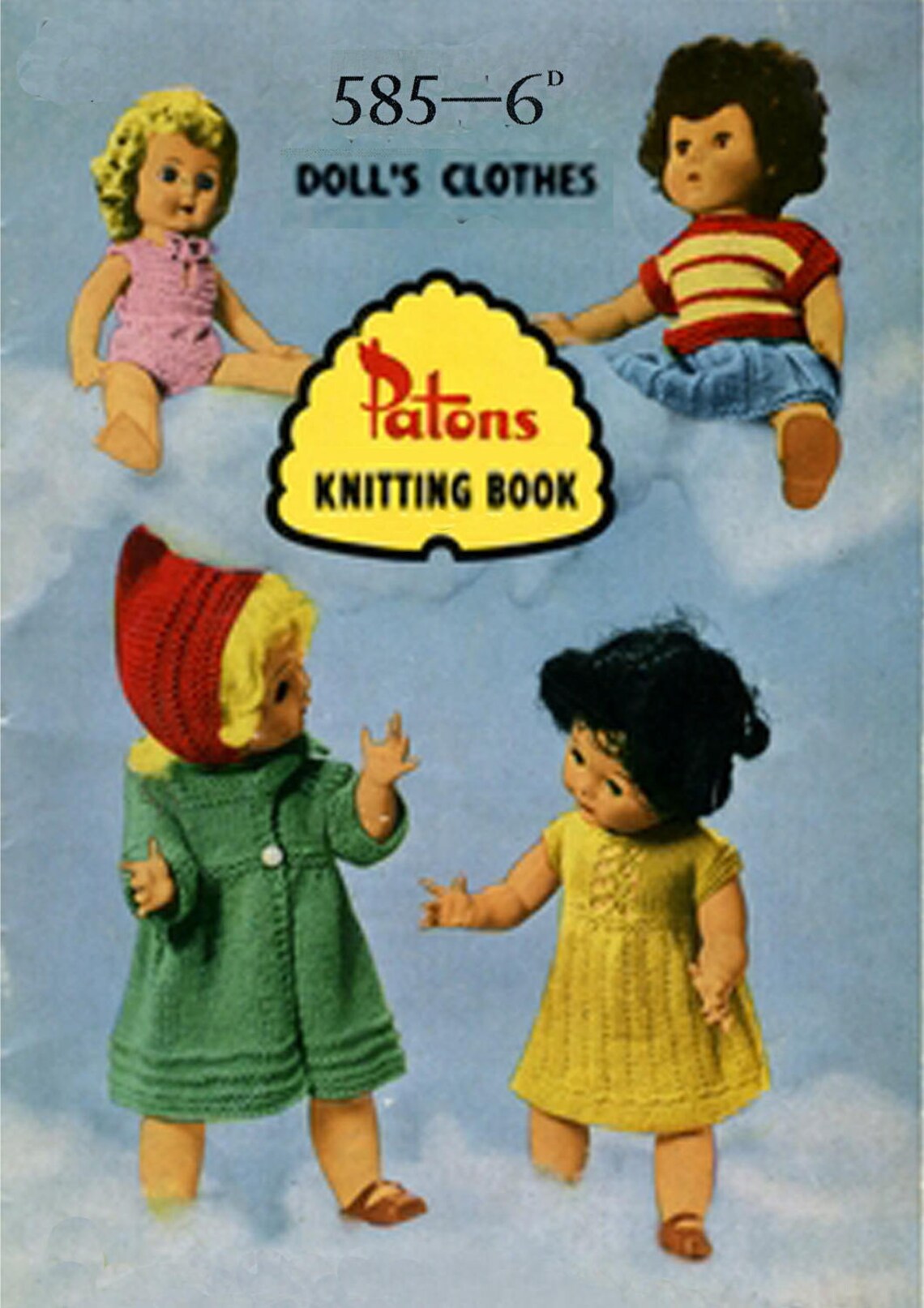 PDF Vintage Doll Clothes Knitting Pattern Booklet 1950s Patons Etsy UK