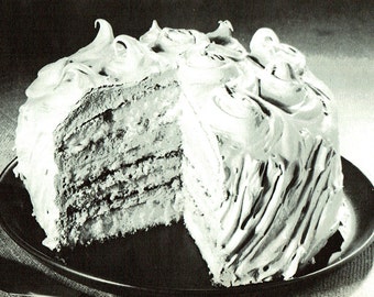 Vintage 1950s 'Caramel Frosted Sponge Cake and 3 FREE Recipes and Frostings PDF