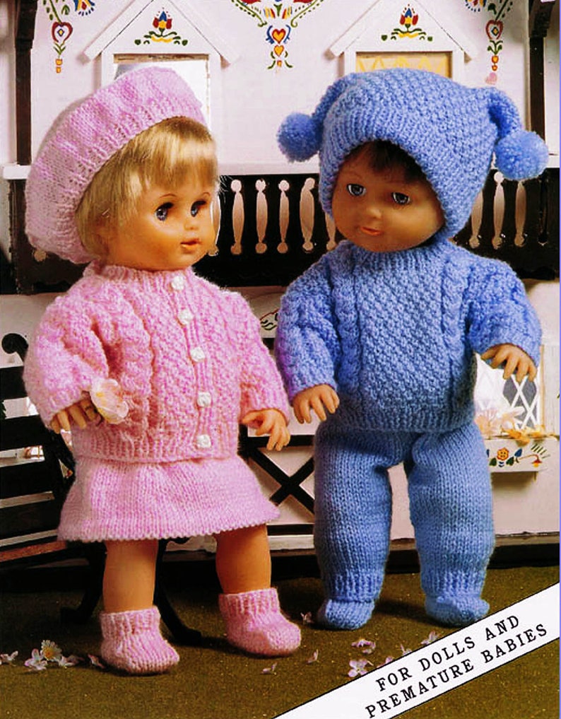 PDF Doll Clothes Knitting Pattern Premature Baby ARAN Etsy