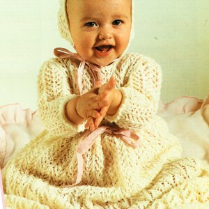 PDF Vintage Baby Christening Angel Dress Knitting Pattern, Bonnet, Toddler,  Doll, Heirloom, Keepsake,  Victoriana, Lace Diamonds