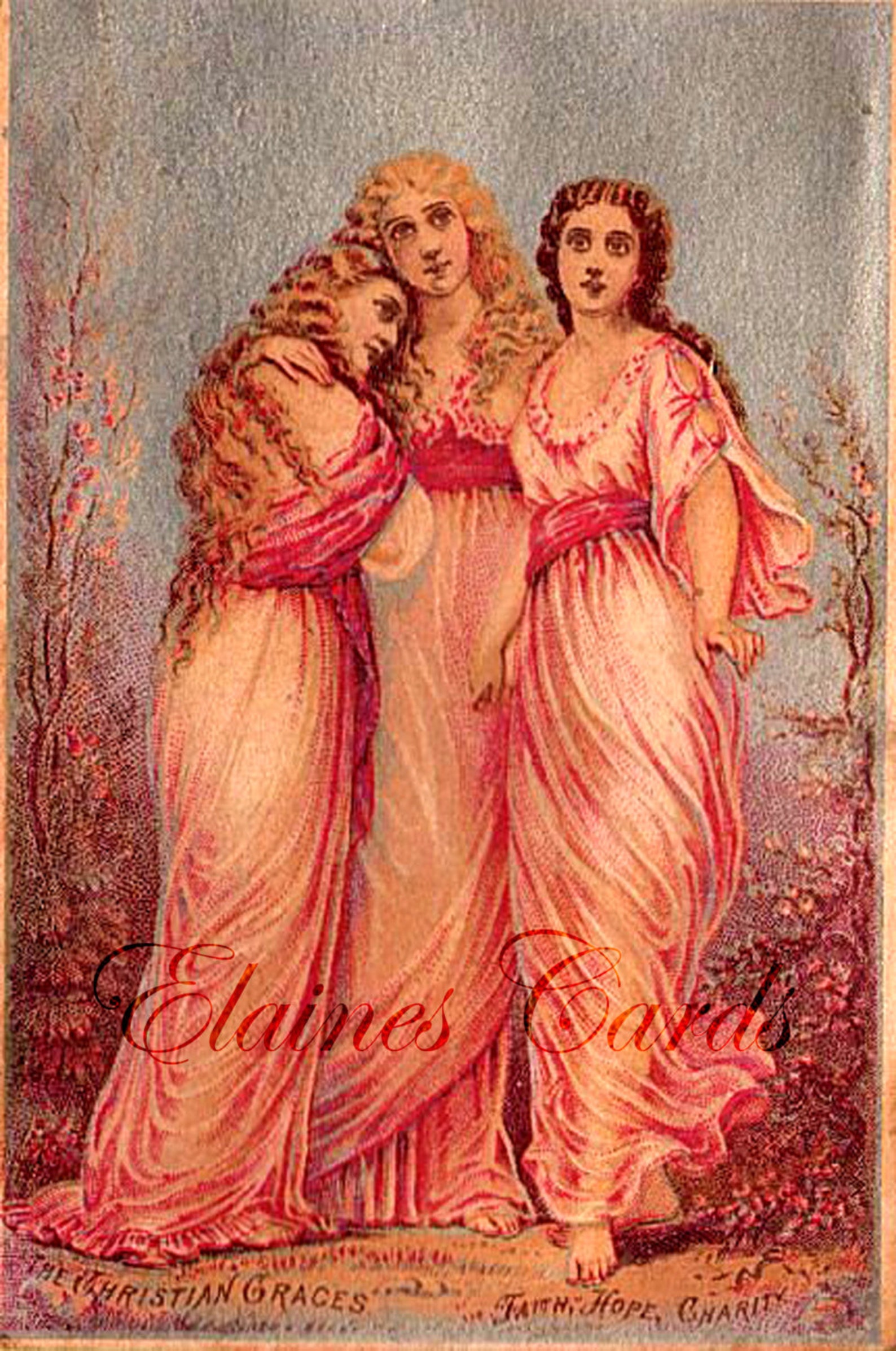Digital Art CHRISTMAS Celestial Angels Set of 4 Card for - Etsy