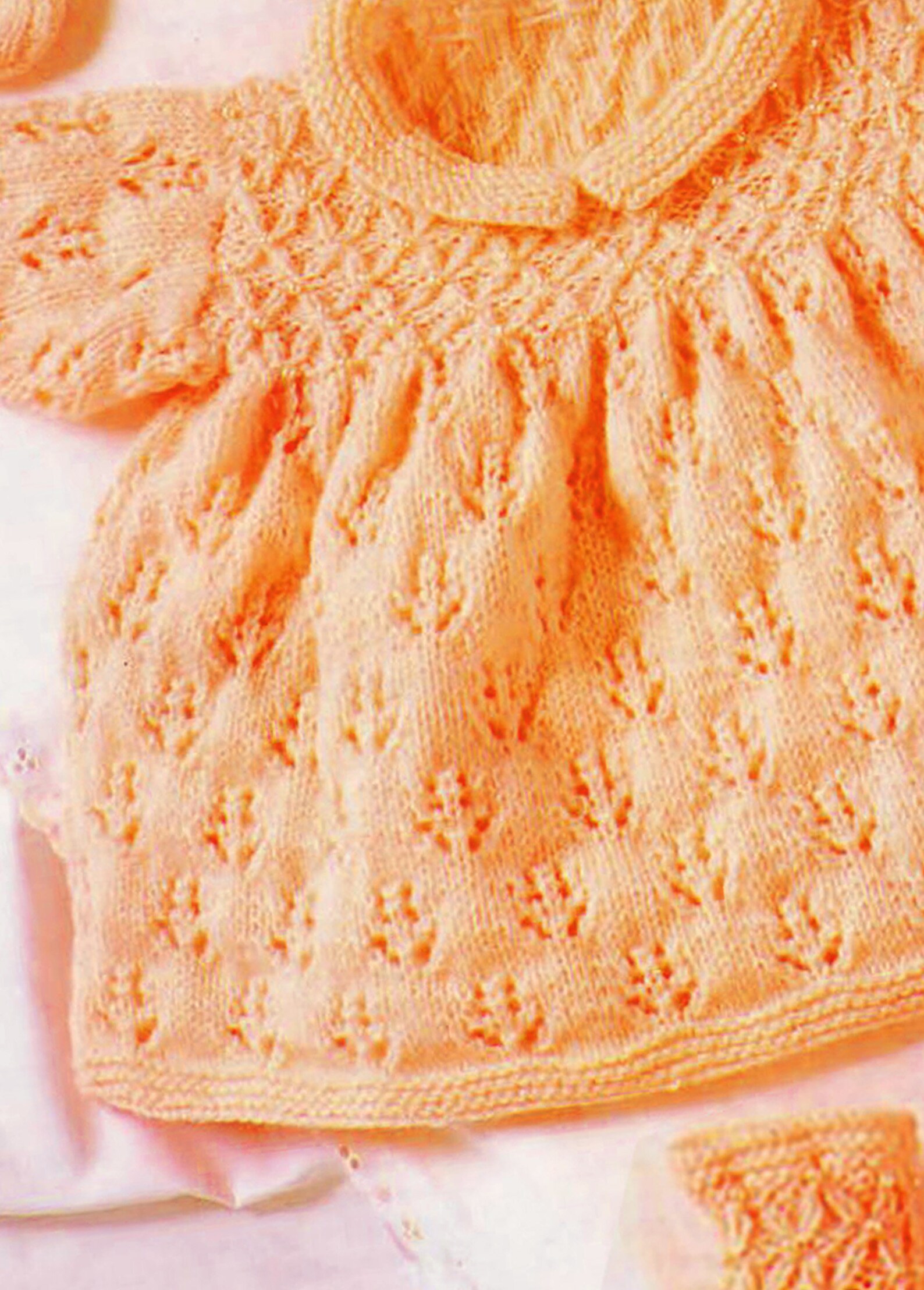 Peach Hand-Knitted Baby Vest – Pashum Soft Yarn