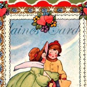 Digital Art CHRISTMAS Victorian Children Skating Scene,  for Collage, Scrapbooking, Christmas Cards, Vintage Decorating, Ephemera