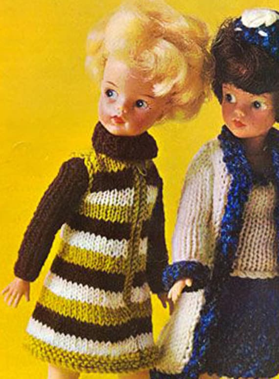 PDF Sindy Barbie Doll Clothes Knitting Pattern Patons 9525 Fashion Doll 1960s Bratz Pullip Blythe Monster High Pippa Daisy A Line Mini Dress Etsy