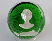 Vintage Baccarat Sulphide Glass Paperweight Princess Anne. Princess Royal