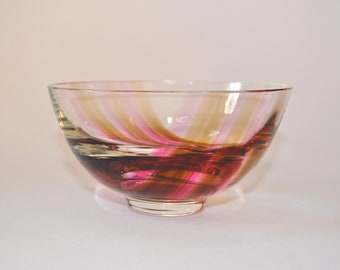 Vintage Caithness Oban Studio Art Glass Bowl, Charles Orr / Peter Fuin