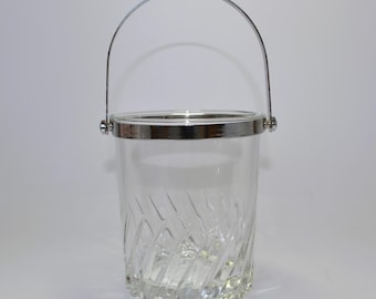 Vintage French Glass Ice Bucket