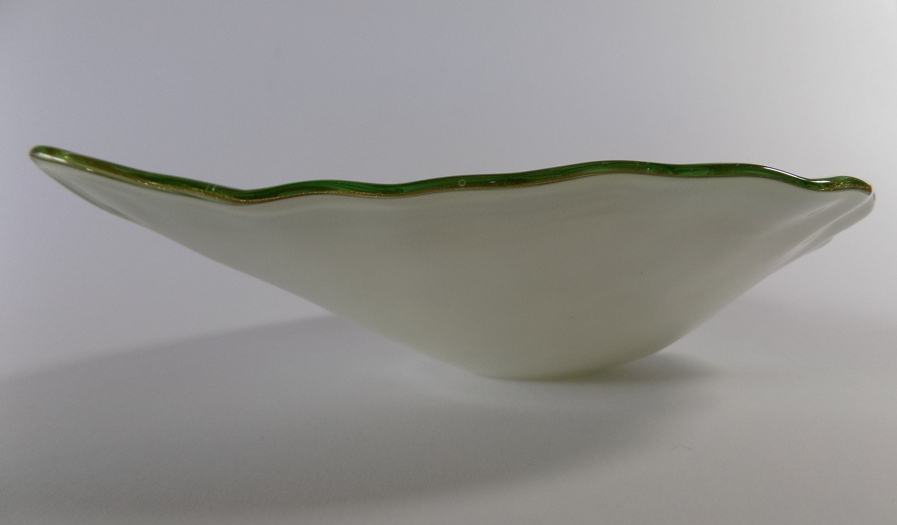 Vintage Murano Aventurine Art Glass Leaf Bowl / Dish Etsy UK