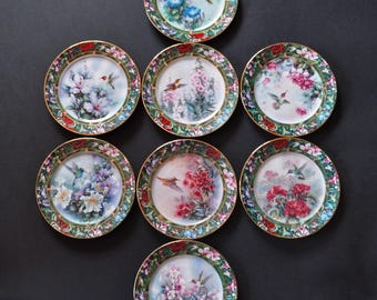 Vintage Lena Liu Hummingbird Treasury Collectors Plates