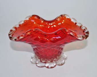 Vintage Murano Red Glass Bowl