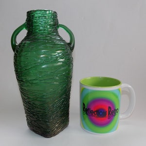 Czech / Bohemian Kralik Art Deco Two Handled Threaded Glass Vase image 3