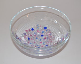 Vintage Caithness Glass Heart Confetti Bowl