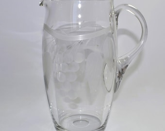 Vintage Glass Water / Lemonade Jug