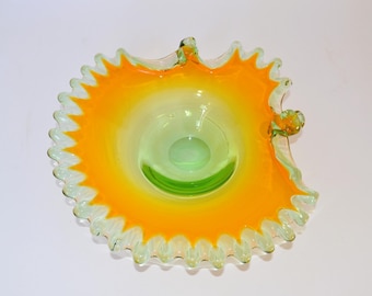 Vintage Murano Glass Shell Bowl Centrepiece