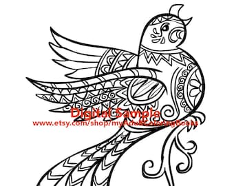 Bird Coloring Page for Adults | Birds Adult Coloring Pages