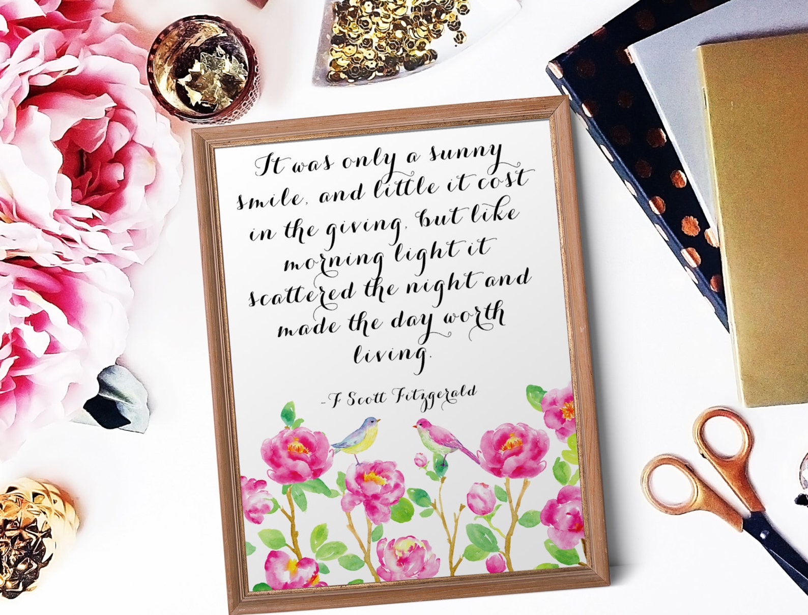 F. Scott Fitzgerald quote digital print it was only a sunny Etsy