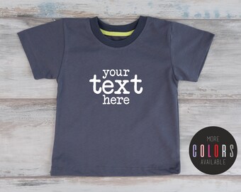 Custom Boy Shirt, Custom Kids Shirt, Graphite Gray, Navy Blue, Yellow or White T-shirt, Custom Kids Clothes, Boys Shirts, Men T-Shirts