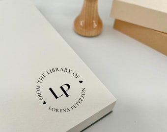 Book Stamp, Custom Library Stamp, Ex Libris Wooden Stamp or Self-inking From The Library Of Stamp