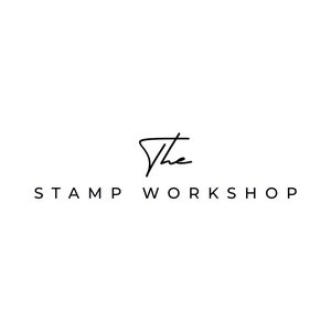 May include: The Stamp Workshop logo, a handwritten signature style font with the word "The" in black.