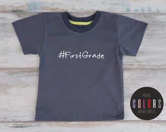 Back to School Shirt, 1st Grade Shirt, 1st Day of School Shirt, #FirstGrade Boy T-Shirt, First Grade Outfit, More Colors Available