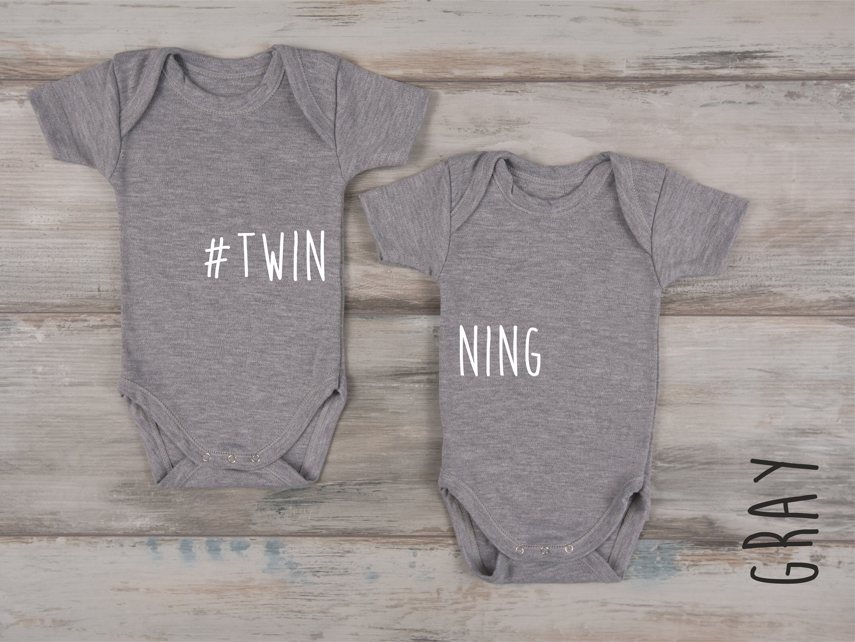 Twin Baby Clothes Set of 2 Matching Bodysuits Twin Outfits | Etsy