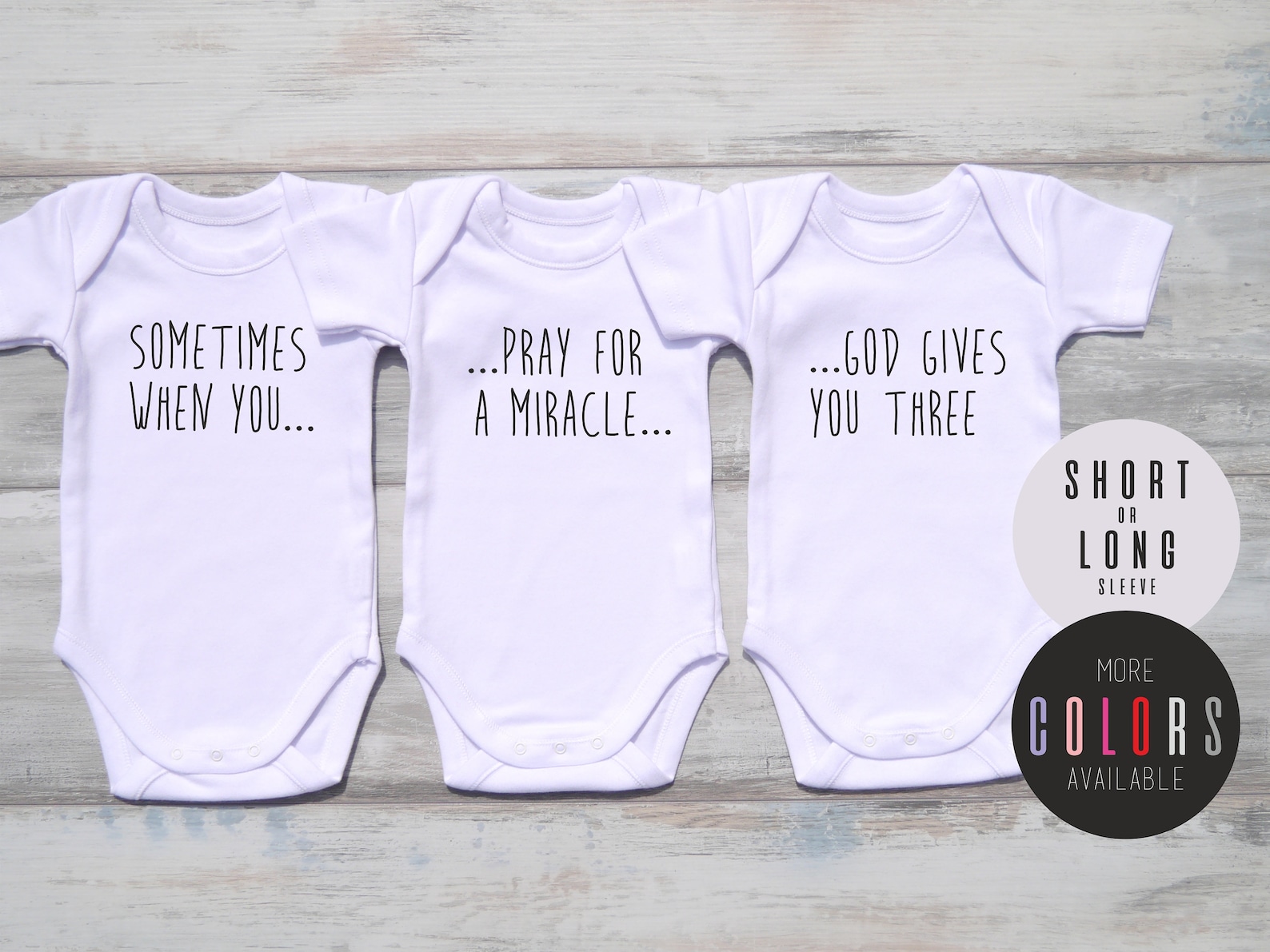 Triplet Gifts Sometimes When You Pray for a Miracle God Gives Etsy