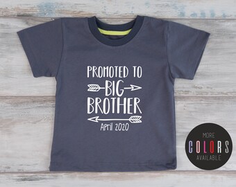 Promoted To Big Brother Shirt, Custom Big Brother Announcement Shirt, Graphite Gray, Navy or White Toddler/Youth T-Shirt