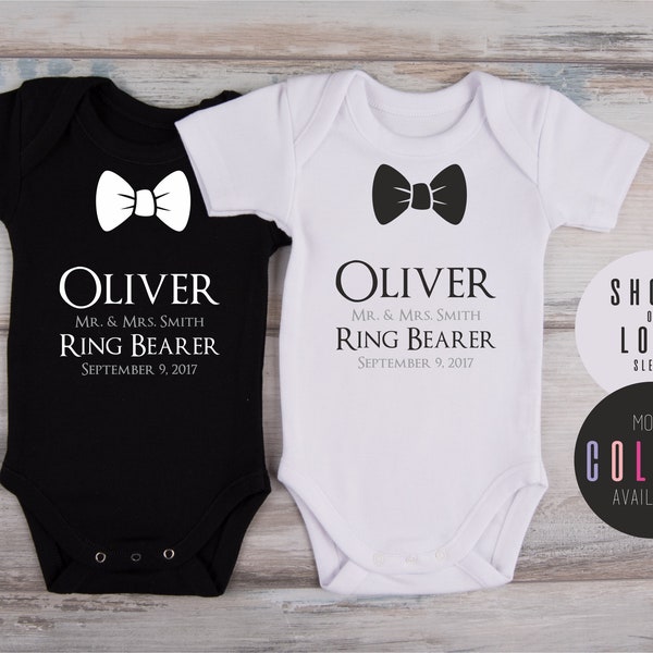 Ring Bearer Outfit, Custom Names & Date Ring Bearer Baby Bodysuit, Ring Bearer Gift, Ring Bearer Gift Ideas For Boys, More Colors Available