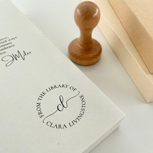Personalisierter Buchstempel, Bibliothekstempel, Ex Libris Stempel, Holzstempel oder Selbstfärber aus der Stempelbibliothek, Geschenk für Buchliebhaber