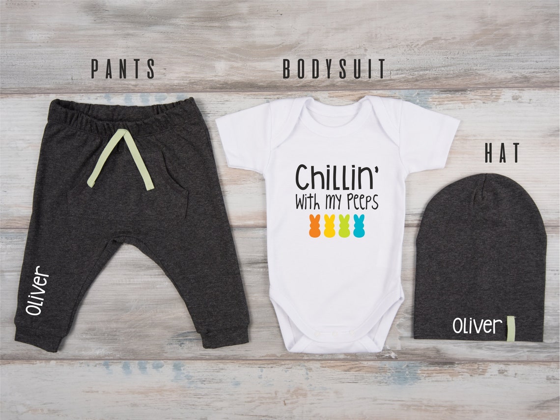 Easter Baby Outfit Chillin' With My Peeps Bodysuit Etsy