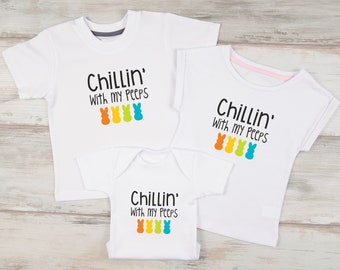 Easter Shirt, Easter Photo Prop, Chillin' With My Peeps Easter Shirt, Easter Boy Shirt, Easter Girl Shirt, Easter Baby Bodysuit, Easter Gift