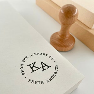 From The Library Of Custom Stamp, Personalized Book Stamp, Library Wooden Stamp, Ex Libris Self-inking Stamp