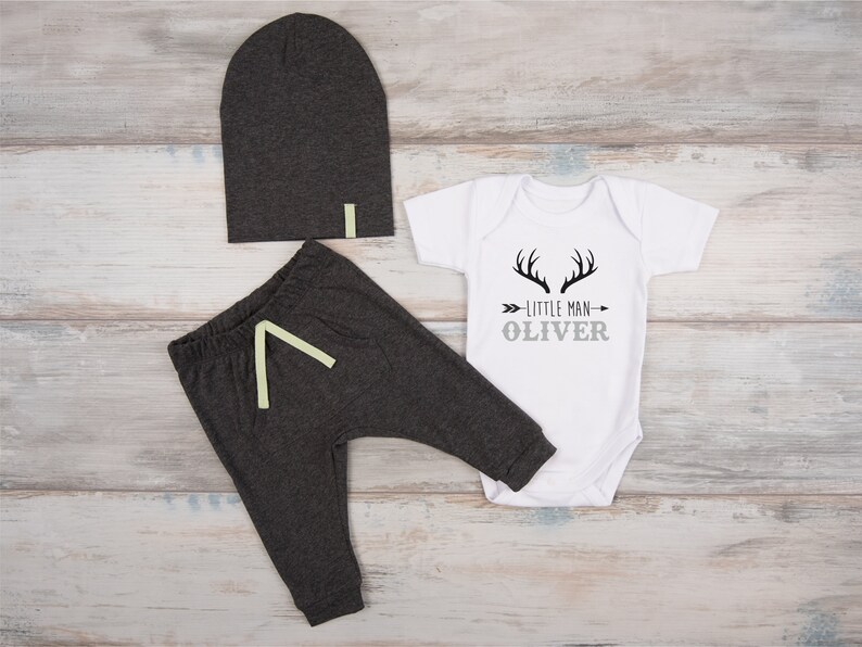 Newborn Boy Coming Home Outfit Personalized Bodysuit Hat Etsy