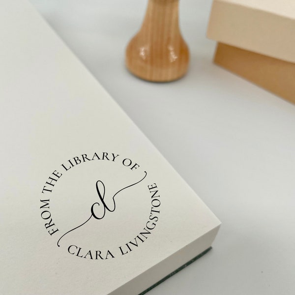 Personalized Book Stamp, Custom Library Stamp, Ex Libris Stamp, Wooden Stamp or Self-inking From The Library Of Stamp, Book Lover Gift