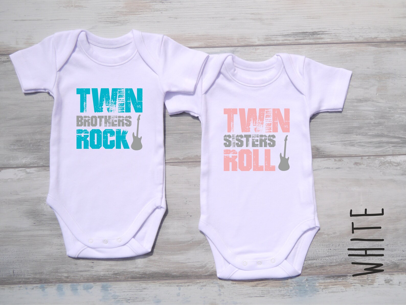 Boy Girl Twin Outfits Set of 2 Matching Baby Bodysuits Twin Etsy