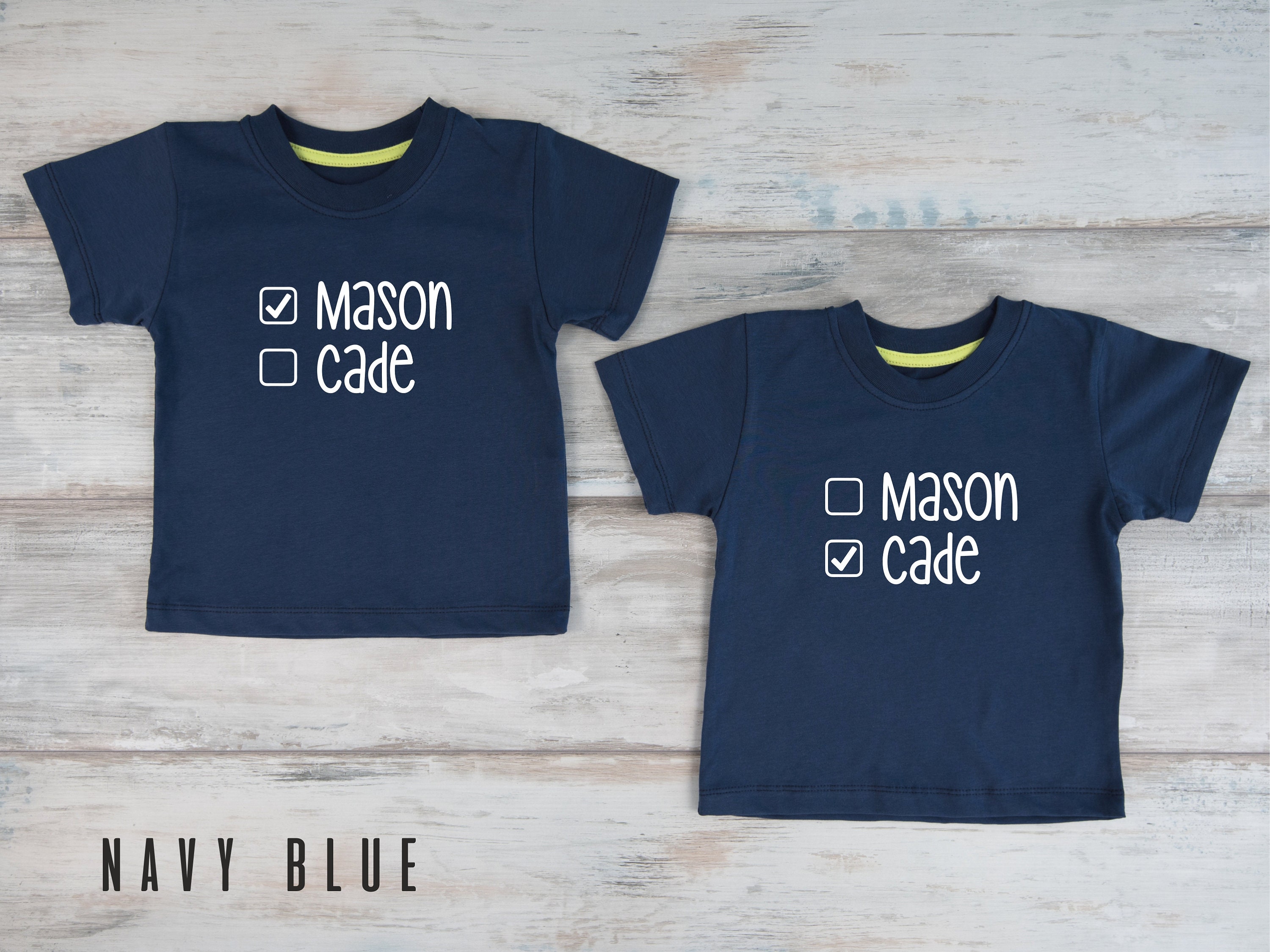 Twin Boys Shirts Personalized Set of 2 Matching Toddler Etsy