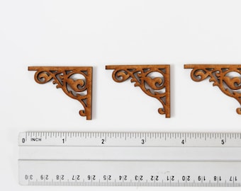 1:12 Dollhouse miniature corbels, Victorian gingerbread fretwork brackets, Dolls house diy