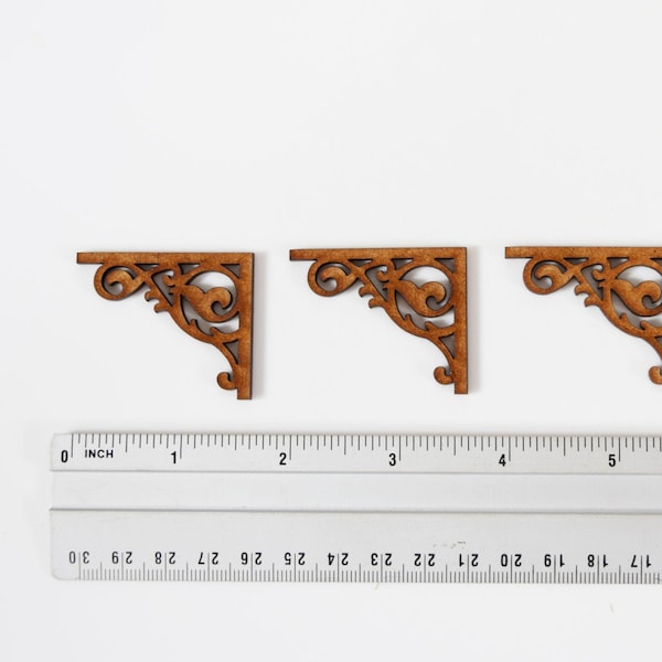 1:12 Dollhouse miniature corbels, Victorian gingerbread fretwork brackets, Dolls house diy