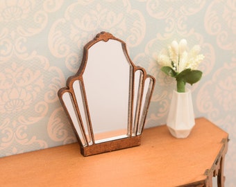 Art Deco miniature mirror for Dollhouse 1:12 scale DIY kit, Dollhouse decor